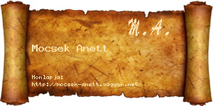 Mocsek Anett névjegykártya